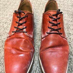 Red Lace-Up Soft Leather Dress Shoes - Size 10